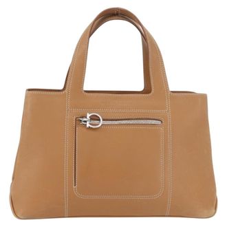 Ferragamo Vintage Leather Beige Leather Handbag (Pre-Owned)