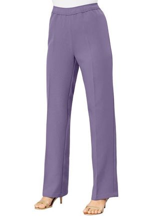 Roaman's Plus Size Wide Leg Bend Over Pant in Soft Grape at Nordstrom, Size 42