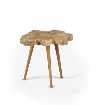 Moycor Mesa auxiliar tronco irregular teca beige
