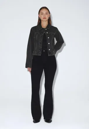Dr. Denim Moxy High Flare Jeans in Black at Nordstrom, Size X-Small