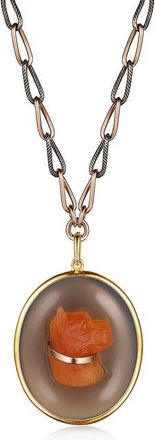 Fred Leighton Dog Cameo Pendant Necklace in Gold/brown/orange at Nordstrom, Size 28