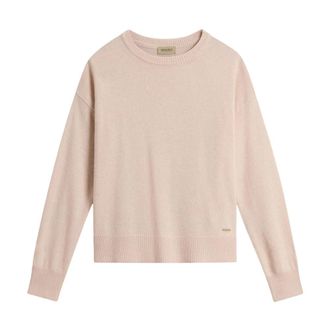 Woolrich Rondgebreide trui - Dames - Ronde hals truien - Roze - L - Wol - Truien & Vesten
