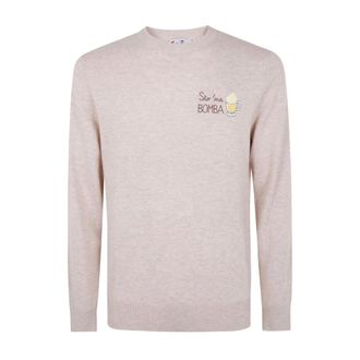 MC2 Saint Barth Truien & Vesten, Heren, Beige, XL, Rondgebreide kleding