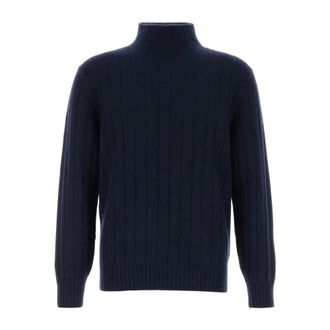 Brunello Cucinelli Cashmere Turtleneck Jumper - male - Brunello Cucinelli - Cashmere Knitwear - Blue - XL - Knitwear