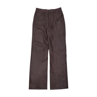 Rotate ROTATE Birger Christensen - Pantalones de piel Rotie - Trousers - Mujer - Marr&oacute;n - L