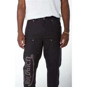 Von Dutch Double Front Straight Leg Carpenter Pants in Black Soot at Nordstrom, Size 32