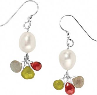 Brighton Womens Eye Candy Pearl French Wire Earrings In Silver-Pearl