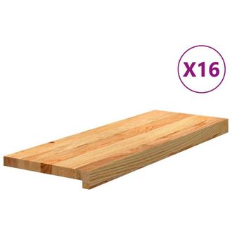 vidaXL Vidaxl - Pelda&ntilde;os De Escalera 16 Uds Madera Maciza Roble Marr&oacute;n Claro