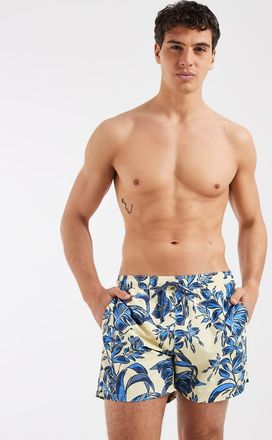 Tommy Hilfiger Resort - Pantaloncini da bagno a fiori tropicali con coulisse-Giallo