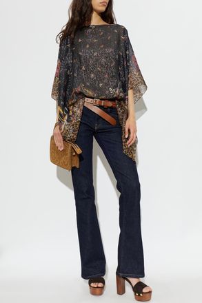 Etro Silk Poncho, Womens, Multicolour