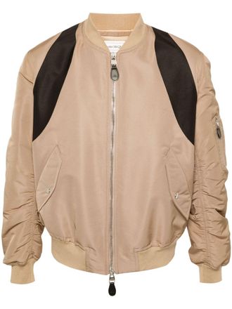 Alexander McQueen Bomberjack met contrasterend vlak - Beige
