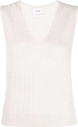 Barrie V-neck cashmere top - women - Cashmere - S - Neutrals