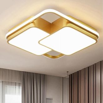 Trade Shop Trade Shop - Copy Of Plafoniera Led 32 W Rettangolare Oro Design Moderno Lampadario A Soffitto 50224