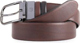 Piquadro Omkeerbare Riem met Doornsluiting - Heren - Riemen - Zwart - ONE Size - Leer - Accessoires