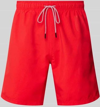 HUGO BOSS Regular Fit Badeshorts mit Label-Print Modell Orca in Rot, Größe XL
