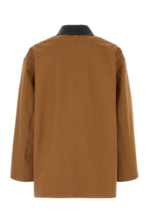 Jil Sander Karamel Katoenen Trenchcoat