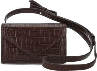 Micoli Borsa mini Intasca con effetto coccodrillo - Marrone