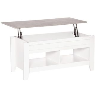 HOMCOM Mesa de centro elevable 105x50x49 cm blanco