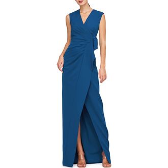 Kay Unger Frances Column Gown in Dark Ink at Nordstrom Rack, Size 14