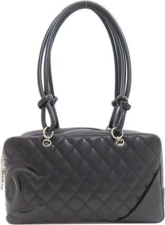 Chanel Ligne Cambon Black Leather Tote Bag (Pre-Owned)