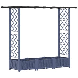 vidaXL Cama Elevada Con Trellis Y Techo Gris 164 X 40 X 123 Cm Pp Vidaxl