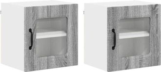 vidaXL Kitchen Wall Cabinet 2 pcs Grey Sonoma 40 x 31 x 40 cm vidaXL