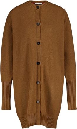Ferragamo Luxe Cashmere Cardigan Jurk - Dames - Cashmere truien - Bruin - M - Truien & Vesten