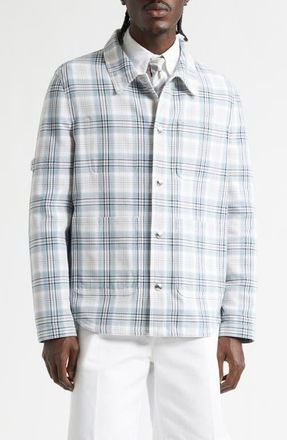 Thom Browne Plaid Armband Cotton Blend Utility Jacket in Seasonal Multi at Nordstrom, Size 3