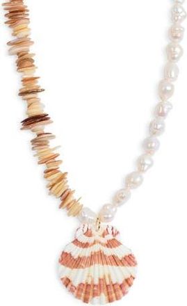 Frasier Sterling Sardina Shell Pendant Necklace in Multi at Nordstrom Rack