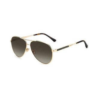 Jimmy Choo London Aviator Sunglasses - Gold