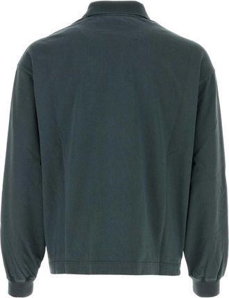 Prada Mens Petrol Blue Cotton Polo Shirt Petrolio Exterior: T-Shirt T-shirts And Polos