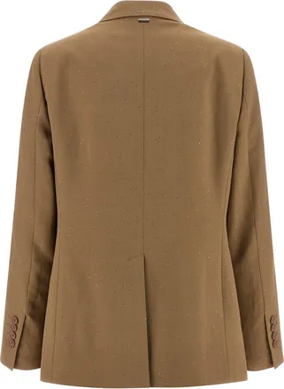 Herno Womens Beige Viscose Blazer Clothing