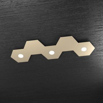 Top-Light Top-light - Plafoniera Moderna 5 Moduli Hexagon Metallo Sabbia 3 Luci Led 12X3W