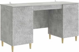 vidaXL Escritorio Gris Hormig&oacute;n 142,5 X 50 X 75 Cm Vidaxl