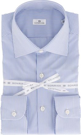 Sonrisa Classic Dress Shirt In Light Blue Stripe