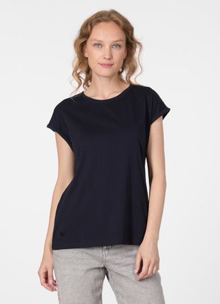 Ragwear Kurzarmshirt RAGWEAR DIONA, Damen, Gr. XXL, navy, Jersey, Obermaterial: 50% Baumwolle, 50% Modal, unifarben, normal, Rundhals, Shirts Kurzarmshirt, Be