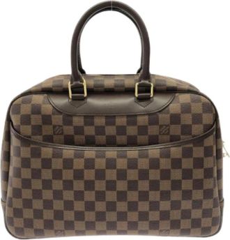 Louis Vuitton Pre-owned Damier Bowling Vanity Bag - Dames - Vintage Handtas - Bruin - ONE Size - Vintage