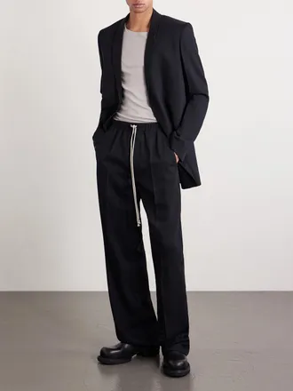Rick Owens Dietrich Straight-Leg Wool Drawstring Trousers