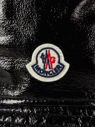 Moncler Womens Logo Patch Bucket Hat Black Accessories > Beanies &