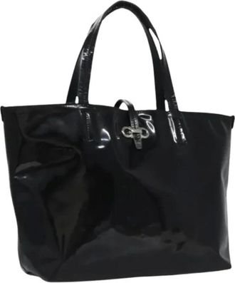 Ferragamo Pre-owned Tote Bags, female, Black, Size: ONE SIZE Pre-owned Patent Leather Hand Bag