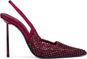 Le Silla 120 mm Gilda verfraaide slingback pumps - Rood