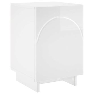 vidaXL Mesa De Noche Blanco Brillante 33,5 X 34,5 X 50 Cm Vidaxl