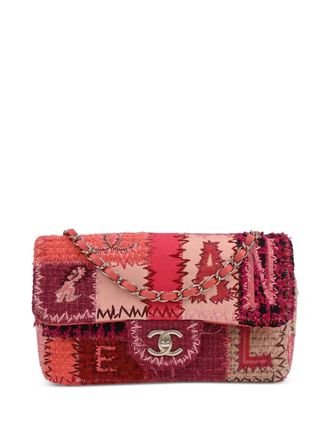 Chanel 2017 tweed patchwork flap shoulder bag - women - Wool/CALFSKIN - One Size - Pink