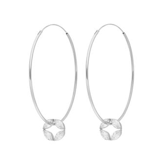 Leaf Jewelry Creolen Zirkonia Flower, 925 Sterlingsilber