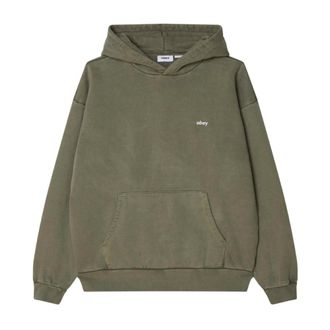 Obey Lowercase Pigment Hoodie - - Sweatshirts & Hoodies - Uomo - Verde - S