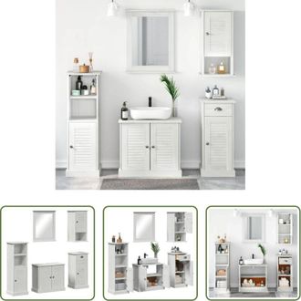 vidaXL Armadi da bagno - Set di mobili per il bagno con porta VIGO 5 pcs Bianco Antico