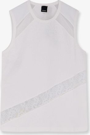Pinko Molly cotton tank top with lace inserts - PINKO - gender_Woman
