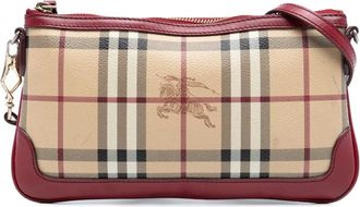 Burberry Borsa a tracolla Haymarket Check in tela cerata Peyton 2000-2017 - Marrone
