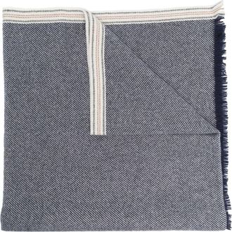Brunello Cucinelli fringed cashmere scarf - men - Cashmere - One Size - Blue
