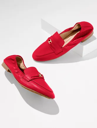 Talbots Katrina Bit Nappa Loafers - Red - 10 1/2 M Talbots